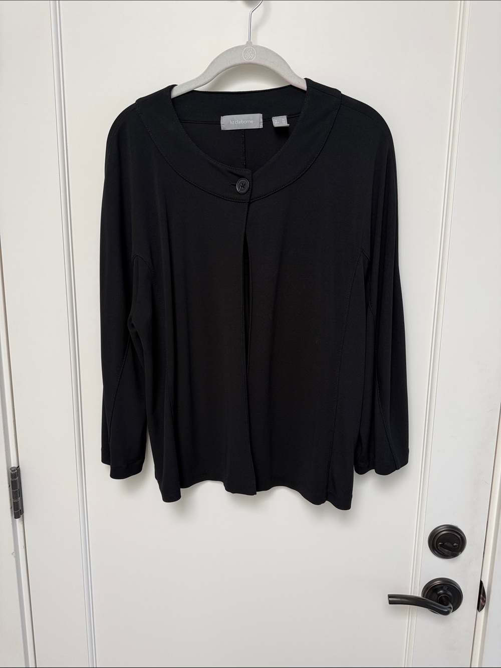 Liz Claiborne black single-button swing jacket XL